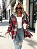 Cardigan largo de botones, holgado y casual, con estampado de cuadros retro y capucha, perfecto para otoño e invierno, uso diario y la temporada de regreso a clases
