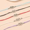 Pulseira de amizade para casal europeu e americano transfronteiriça criativa em forma de coração com 8 palavras, fio de cera colorido, conjunto de pulseira trançada de duas peças
