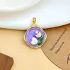 Pingente com Design de Flor do Jardim de Monet Pintado à Mão Transfronteiriço, Estilo Pintura a Óleo, Acessório de Colar Pingente Floral de Alta Qualidade