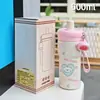 Nuevo Estilo de Sanación Gatito Taza Térmica Linda Tapa de Cabeza de Gato 3D con Correa para Colgar Taza de Agua Fría Aislada al Vacío Taza de Celebridad de Internet
