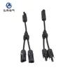 Conector MC4 Tipo Y de 3 Vias Painel Solar Fotovoltaico Plugue Paralelo à Prova d'Água Adaptador Painel Um Para Dois