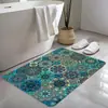 Tapete de Chão para Banheiro Estilo Étnico Tapete para Porta Resistente a Lama Entrada de Casa Tapete Absorvente Doméstico Secagem Rápida Macio Tapete de Chão de Diatomita Tapete para Pés
