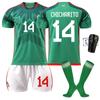 2223 Uniforme de fútbol local de México 9 Raúl 14 local 16 camiseta verde 18 traje de camiseta para niños