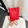 Monedero Sencillo con Patrón Tejido 2026 Nuevo Cierre de Candado Coreano Moderno Sencillo Portátil Bolso Cruzado de Hombro para Teléfono Móvil