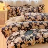 Conjunto de Quatro Peças para Quarto em Lã de Leite Espessa de Alta Qualidade Classe A Conjunto de Lã Quente Antiestático Tridimensional Esculpido de Lado Duplo de Inverno