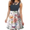 Primavera y Verano 2025 Comercio Exterior Transfronterizo Nuevo Vestido de Mujer sin Mangas Estampado Moda Elegante Flor Vestido Personalizado para Mujer