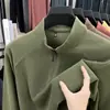 Sudadera popular de otoño e invierno con media cremallera y cuello alto, camisa base casual de negocios de color liso, ropa de hombre cálida y versátil de manga larga