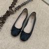 Sapatos de Bico Quadrado Boca Baixa Femininos Sapatilhas de Salto Baixo Sola Macia Ballet Casamento Confortáveis para Dirigir Quatro Estações para Grávidas