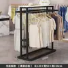 Estante de exhibición para tienda de ropa isla central de pie perchero para ropa de hombre mujer niño estante intermedio fila doble barra doble perchero colgante lateral