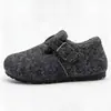 Venta Caliente Transfronteriza Otoño/Invierno Completamente Cubiertos Zapatos de Algodón Birkenstock para Mujer Hebilla Metálica Felpa Talla Grande Cálidos Suela Plana Suave Suministro Directo de Fábrica