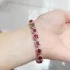 Pulsera de turmalina natural pulsera de turmalina cuerpo completo turmalina natural piedra principal 4*5mm plata 925 Seiko incrustación