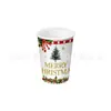 Set de Vajilla Temática Árbol de Navidad de Acebo Acuarela Platos de Papel con Lazo y Bayas Vasos de Papel Mantel Suministros para Fiesta Navideña