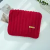 Cachecol de Lã Tricotado Versátil Estilo Coreano para Mulheres Inverno Cachecol de Cor Pura de Alta Qualidade Cachecol Vermelho de Natal para Casais para Estudantes