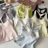 Nova Coleção Primavera e Verão Camisole Francês com Decote Halter e Bojo Fixo Integrado, Colete Esportivo Sexy e Confortável para Meninas