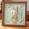 Doce Signos del Zodiaco Pintura de Perlas DIY Nuevo Estilo Chino Hecho a Mano Cultural Creativo Bendición Dibujos Animados Sala de Estar Pasillo Marco de Fotos Adorno