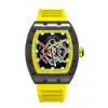 Marca Zido Moda Casual Dominante Completamente Automático Cuarzo Hueco Luminoso Resistente al Agua Guerrero Negro 1707 Reloj de Pulsera para Hombre