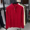 Suéter Nuevo para Hombre de Otoño e Invierno con Cuello Semi Alto, Pulóver con Cremallera, Marca de Moda, Camisa Base de Punto de Alta Calidad, Ropa para Hombre Jacquard