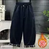 (Velo-alinhado) Calça Casual Longa Infantil Meninos e Meninas Outono e Inverno Roupa Externa Crianças Médias e Grandes Estilo 2026 Calça de Moletom com Forro de Lã