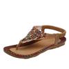Sandalias de playa planas con cuentas de comercio exterior del sudeste asiático para mujer, zapatillas de tacón plano de talla grande con estilo bohemio transfronterizo