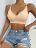 Roupa íntima feminina popular sem costura de seda gelada europeia e americana com bordas onduladas e sem aro, push-up