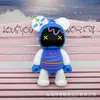 Llavero colgante de muñeco de oso violento de dibujos animados creativos adornos para bolso accesorios de pegamento suave tridimensional DIY regalos para actividades