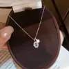 Collar de Plata de Ley S925 con Forma de Gota de Agua Incrustada con Diamantes para Mujer Estilo Japonés Lujo Ligero Sensación de Alta Gama Diseño de Nicho Cadena para Clavícula Artículo Popular en Xiaohongshu