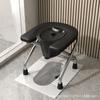 Procesamiento Personalizado de Silla de Inodoro de Acero Inoxidable para Ancianos con Respaldo para Mujeres Embarazadas, Silla de Inodoro Portátil Gris con Cubeta