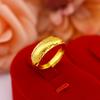 Anillo de Pareja de Cobre Puro Chapado en Oro para Hombre y Mujer Moda Japonesa y Coreana Cobre Puro Chapado en Oro Nuevo Coche Flor Cepillado Anillo para Hombre y Mujer