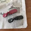 Pente Grampo de Cabelo com Laço de Bolinhas Simples 2026 Nova Moda Elegante Fofo Pente de Cabelo Sem Costura Pente Reverso Acessório de Cabelo