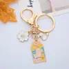 Estilo Japonês Ins Flor de Cerejeira Flor de Pessegueiro Protetor para Atrair Riqueza e Sorte Chaveiro Criativo para Casal Pingente para Bolsa de Casal para Mulheres