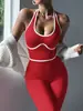 Mono de yoga halter de estilo europeo y americano transfronterizo para mujer, nuevo traje de fitness de una pieza sin costuras, ropa deportiva para fitness al aire libre
