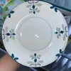 Plato redondo de cerámica para el hogar al por mayor bajo vidriado fragante lindo plato de cocina apto para microondas y horno puesto vajilla multielemento