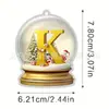 Letra Bola de Cristal Amarilla Acrílico Colgante para Coche Decoración de Árbol de Navidad Decoración del Hogar Espejo Retrovisor