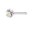 Piercing de Nariz Estrela de Cinco Pontas em Aço Inoxidável, Piercing de Nariz com Barra Única de Zircônia, Piercing de Nariz Personalizado, Barra Reta, Barra Curva, Piercing de Nariz em S, Atacado de Fábrica