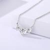 Collar de plata de ley S925 con circonitas y corazón para mujer, colgante de diamantes de una sola fila, cadena de clavícula sencilla con tres corazones, regalo de San Valentín