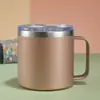 Caneca de Aço Inoxidável 304 Amazon 12oz Copo de Água Térmico Portátil Compacto Escritório Caneca de Café Personalizada Caixa de Presente
