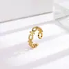 Anel de Cruz Minimalista de Alta Qualidade com Abertura Ajustável, Anel de Aço Titânio para Mulheres, Versátil Leve Luxo Dedo Indicador Tendência Joia Personalizada