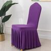 Funda de Silla Elástica Universal para Banquetes de Boda de Hotel Estilo Falda Transfronteriza Falda Larga Elástica Funda Completa para Silla Venta al por Mayor Color Sólido