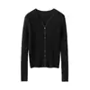 Nueva colección de otoño e invierno: Cárdigan de punto 100% cachemir para mujer, con cuello en V, corte holgado y mangas largas, que irradia un estilo sofisticado y elegante