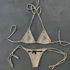 Moda praia feminina de verão sexy estilo europeu e americano, conjunto de biquíni com amarração no pescoço e múltiplas opções de estilo e designs únicos