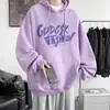 Suéter de casal masculino moda primavera e outono marca ins com forro de fleece estampado com capuz estilo Hong Kong casual versátil casaco pullover moda