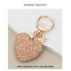 Chaveiro de coração de diamante pingente de chave de carro totalmente cravejado joia feminina bolsa pingente de laço de amor.