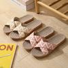 Pantuflas de Interior para Pareja Nueva Hogar Piso de Madera Cuatro Estaciones Lino Hogar Antideslizantes Hombre y Mujer Suela Gruesa Venta al Mayoreo