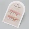 Explosões de Primavera e Verão Usando Unhas Postiças Renda Francesa Patch de Nail Art Pequeno Livro Vermelho Doce Menina Usando Unhas Pré-fabricadas Tamanho 30 Peças