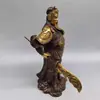 Varios tamaños latón Guan Gong cuchillo cuchillo oblicuo latón dorado Guan Gong Guan Yu estatua estatua de Buda pintada de dorado