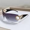 Gafas de sol de moda de doble cara combinadas, gafas de sol sin montura transfronterizas europeas y americanas, gafas de viento Y2K para damas y hombres.