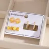 Aretes de Botón con Diseño de Gota Esmaltada en Forma de Corazón, Aros Cuadrados Exagerados de Alto Grado, Estilo Coreano Ins Moda Nicho Temperamento para Mujeres