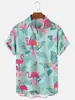 Nova camisa havaiana estampada casual de verão, estação independente, mais vendida, masculina, para férias, praia, fonte, fabricante transfronteiriço
