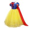 Comercio Exterior Nuevo Verano Manga Abullonada Falda Princesa Niñas Blancanieves Celebridad de Internet Vestido de Malla Frozen