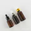 Botella de vidrio esmerilado color té gotero para aceite esencial cosmético botella pequeña para medicina en stock 5 ml30ml100ml